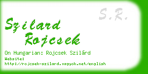 szilard rojcsek business card