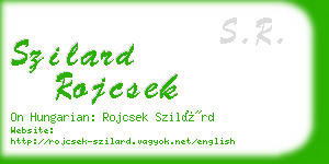 szilard rojcsek business card